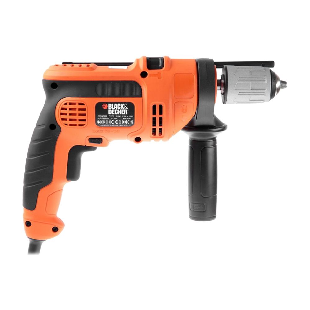 Ударная дрель BLACK+DECKER CD714CRES, 710 Вт