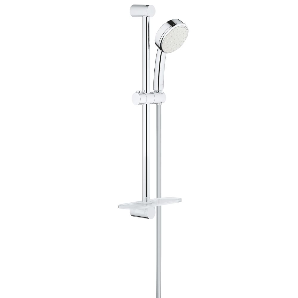 Душевой гарнитур GROHE New Tempesta Cosmopolitan 100 с мыльницей, 2 режима струи, душевая штанга 600 мм, 5,7 л/мин, хром (27928002)