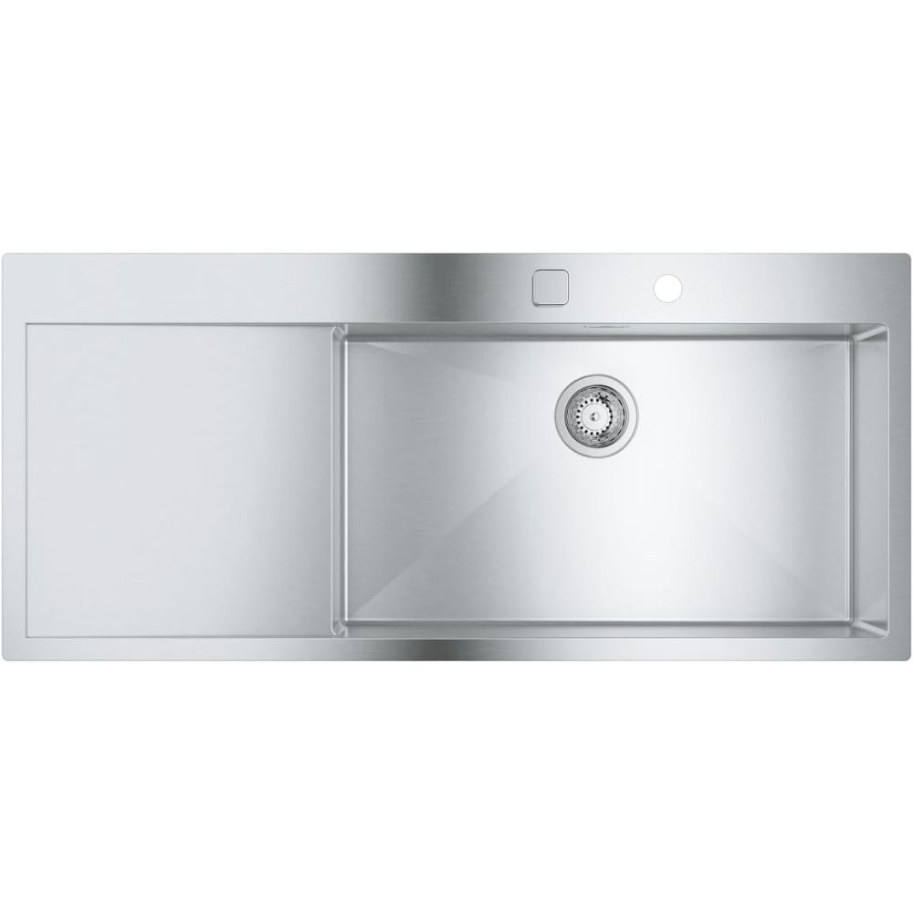 Мойка GROHE K1000 80-S 116/52 1.0 с корзинчатым вентилем, нержавеющая сталь (31582SD1)
