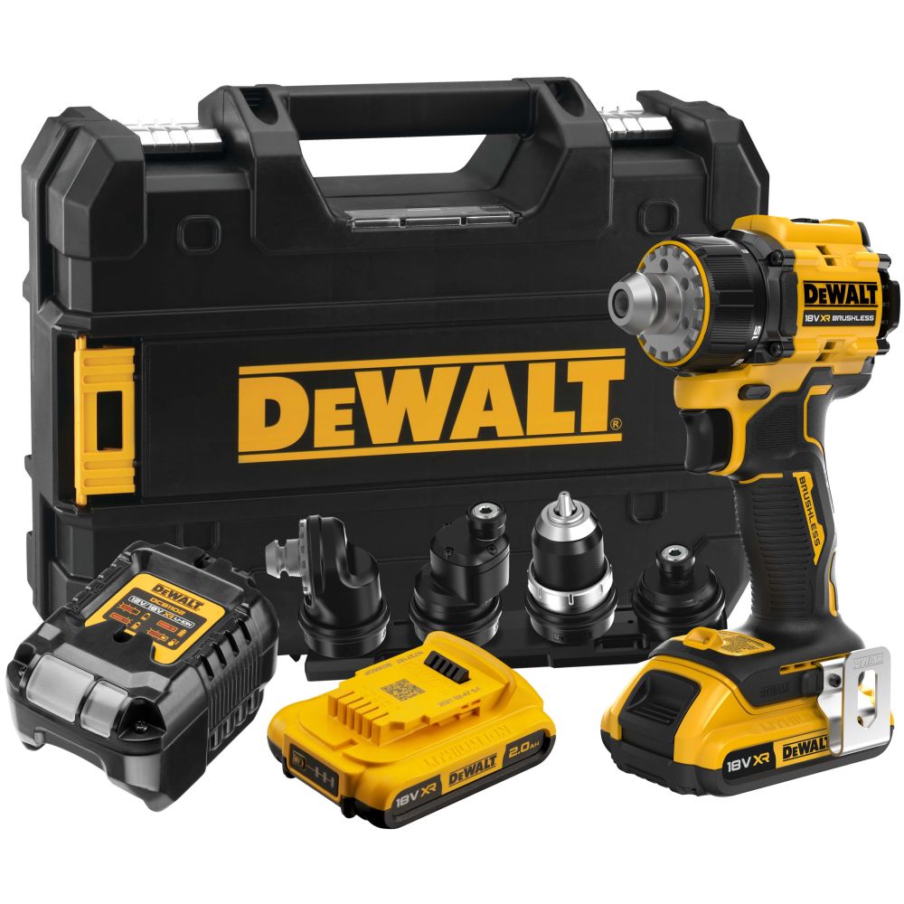 Аккумуляторная дрель-шуруповерт DEWALT DCD803D2T, 18 В, 1650 об/мин, с комплектом насадок, 2 АКБ 2 Ач и ЗУ, в кейсе TSTAK