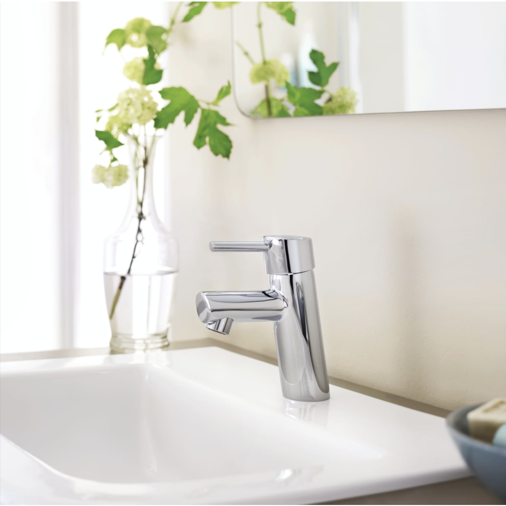 Смеситель для раковины GROHE Concetto с цепочкой, с ограничением расхода воды, хром (3220610E)