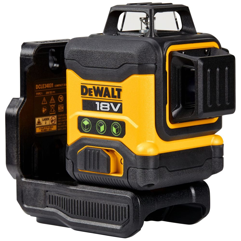 Аккумуляторный лазерный нивелир DEWALT DCLE34031N, 18 В, зеленый луч, 40 м, без АКБ и ЗУ, в кейсе (DCLE34031N-XJ)