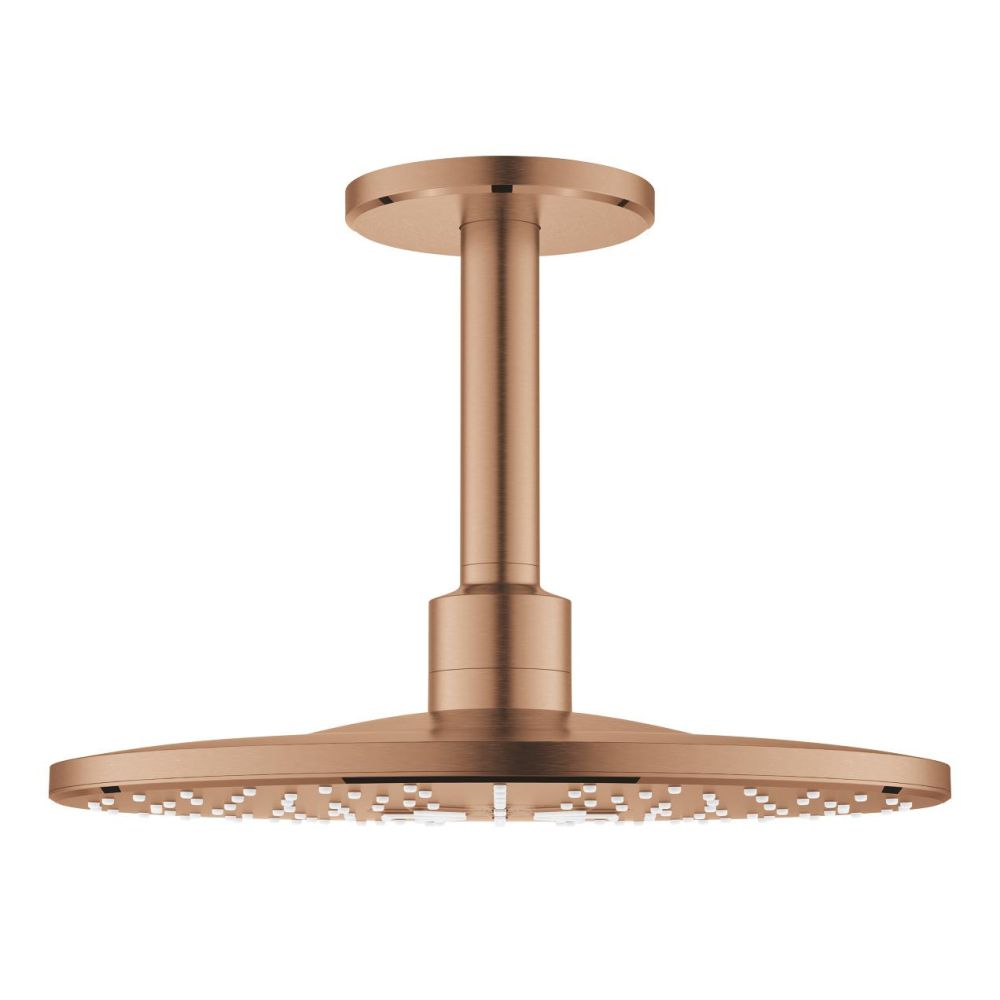 Верхний душ GROHE Rainshower SmartActive 310 с потолочным душевым кронштейном 142 мм, 2 режима струи, теплый закат матовый (26477DL0)