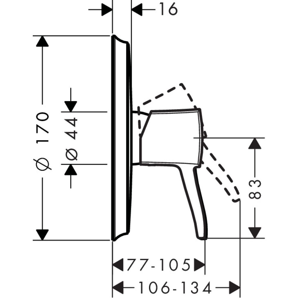 Внешняя часть смесителя для душа hansgrohe Metropol Classic скрытого монтажа 31365000, хром