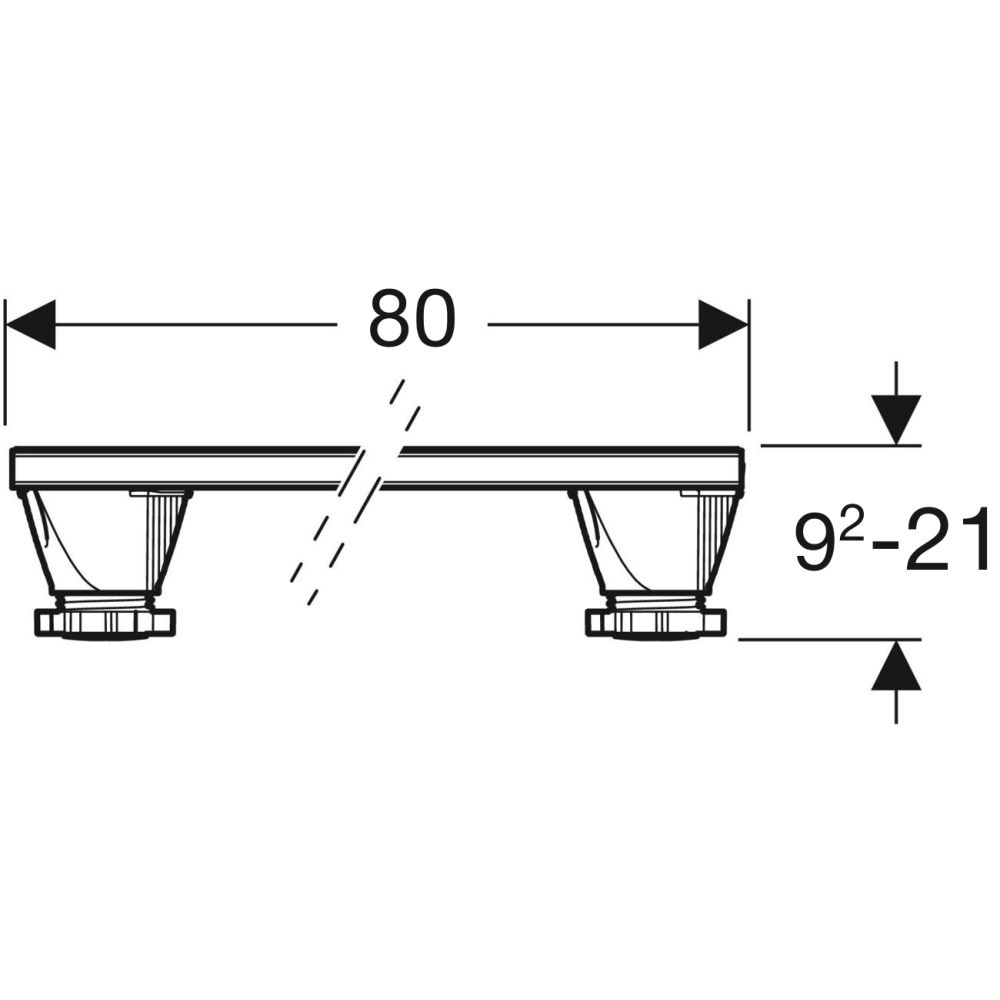 Комплект ножек и траверс Geberit для душевых поддонов 9,2-21 см, черный, серый, 554.961.00.2