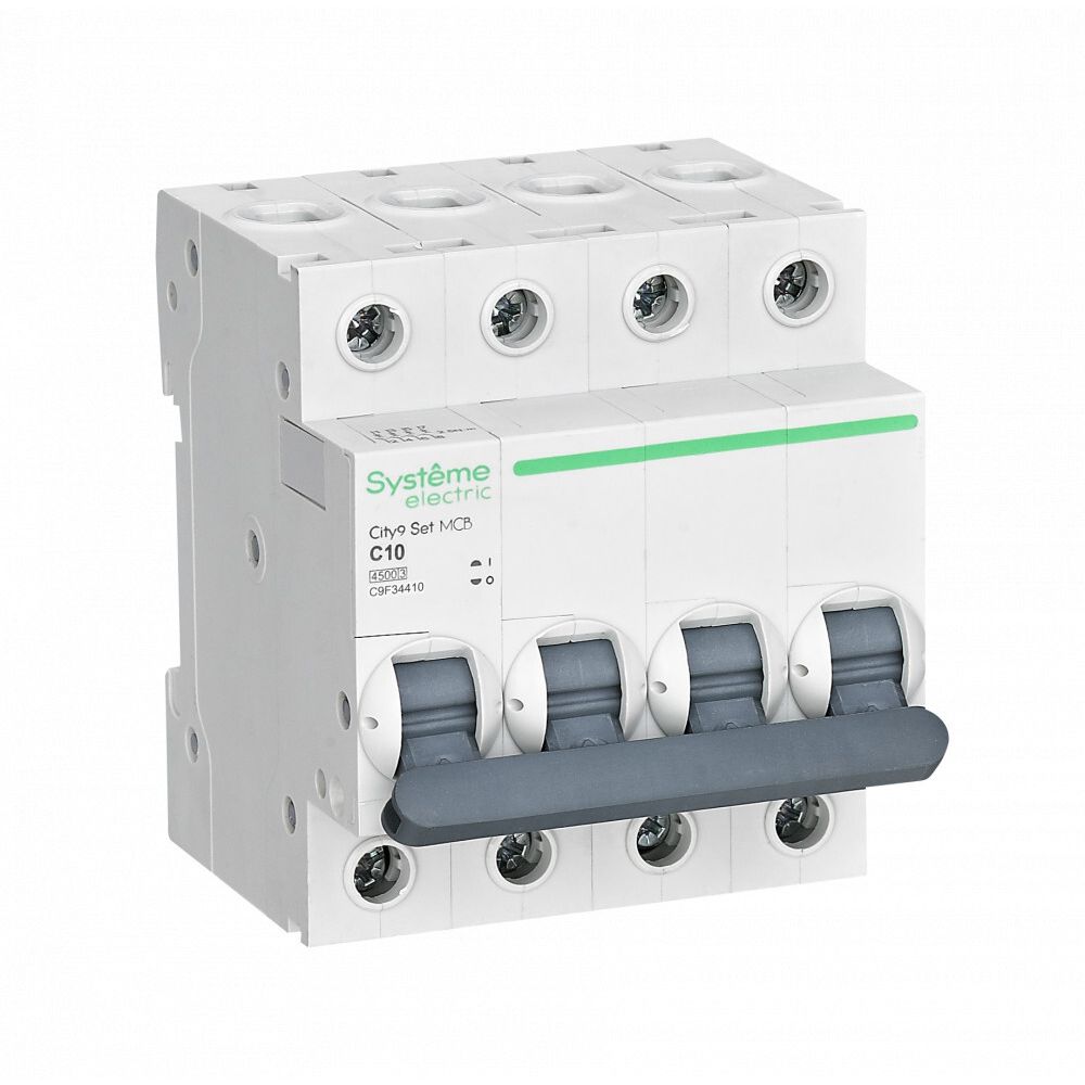 Автоматический выключатель Systeme Electric (Schneider Electric) City9 Set 4Р 10 A, тип С, 4.5 кА, C9F34410