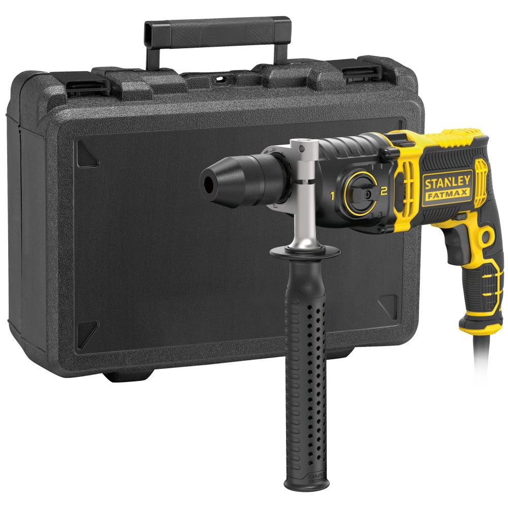 Ударная дрель STANLEY FATMAX FMEH1100K, 1100 Вт, 3200 об/мин, 5400 уд/мин, в кейсе (FMEH1100K-QS)