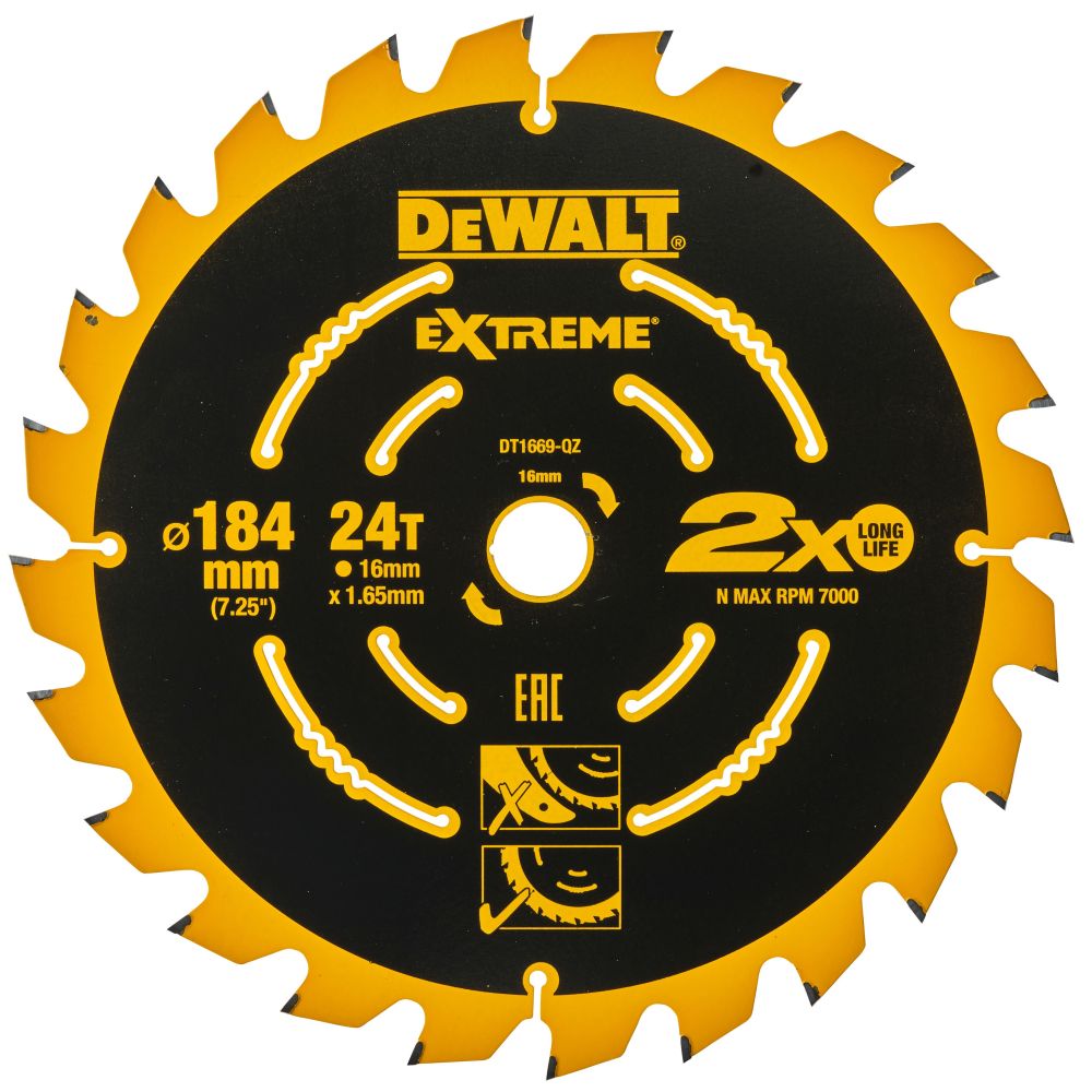 Диск пильный по дереву DEWALT EXTREME 184х16х1.6 мм (DT1669-QZ)