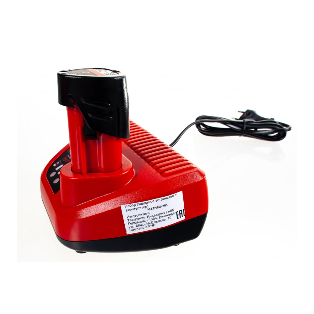 Энергокомплект Milwaukee M12 NRG-201: АКБ M12 B2, 12 В, 2 Ач и зарядное устройство C12 C, 12 В, 3 A, 4933451900