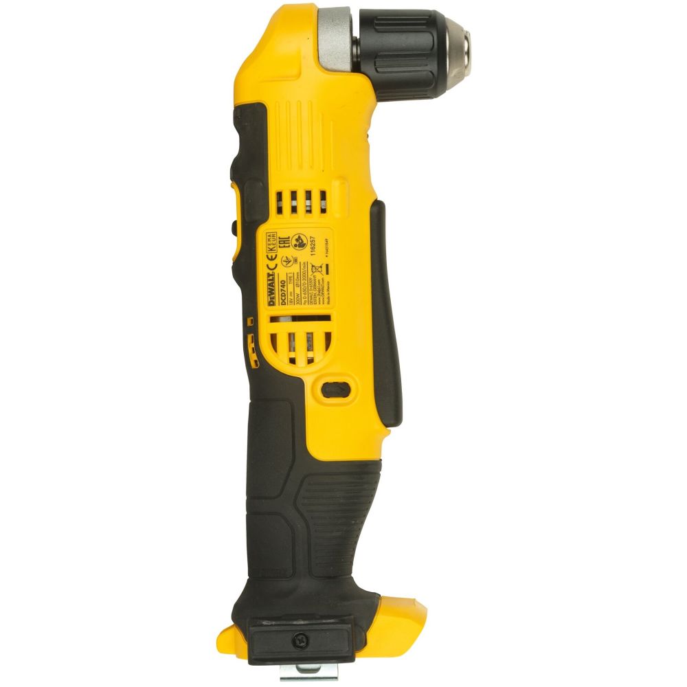 Аккумуляторная угловая дрель DEWALT DCD740P1, 18 В, 2000 об/мин, с АКБ 5 Ач и ЗУ (DCD740P1N-XJ)