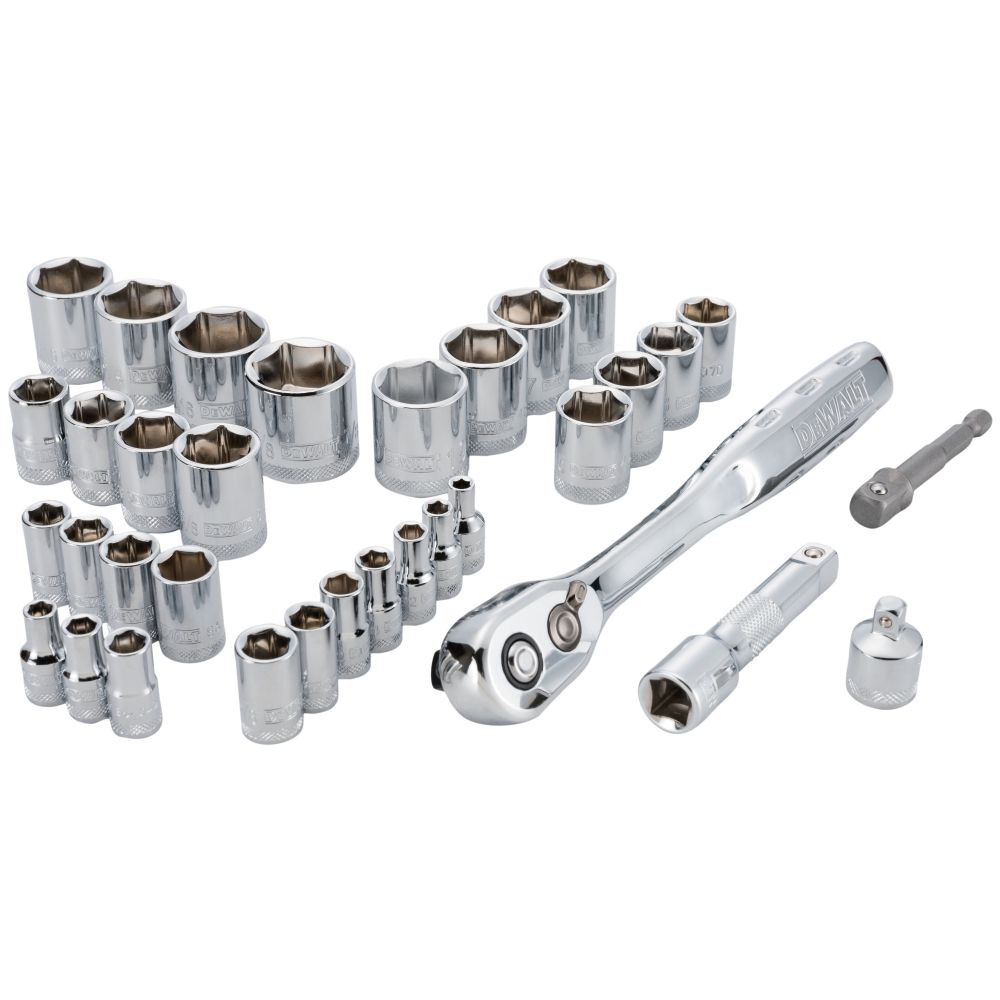 Набор торцевых головок DEWALT DWMT45034-0, 1/4-3/8", 4-22 мм, 34 шт., в кейсе