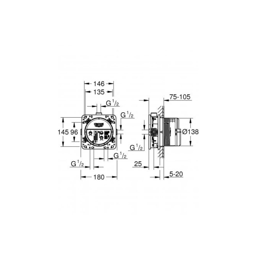 Душевая система GROHE Grohtherm с термостатом для душа, хром (34730000)