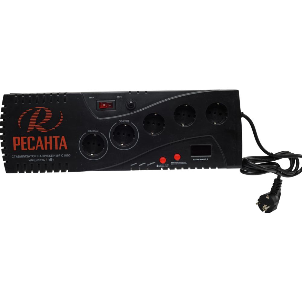 Стабилизатор напряжения Ресанта С1000, однофазный, 900 Вт, 63/6/32
