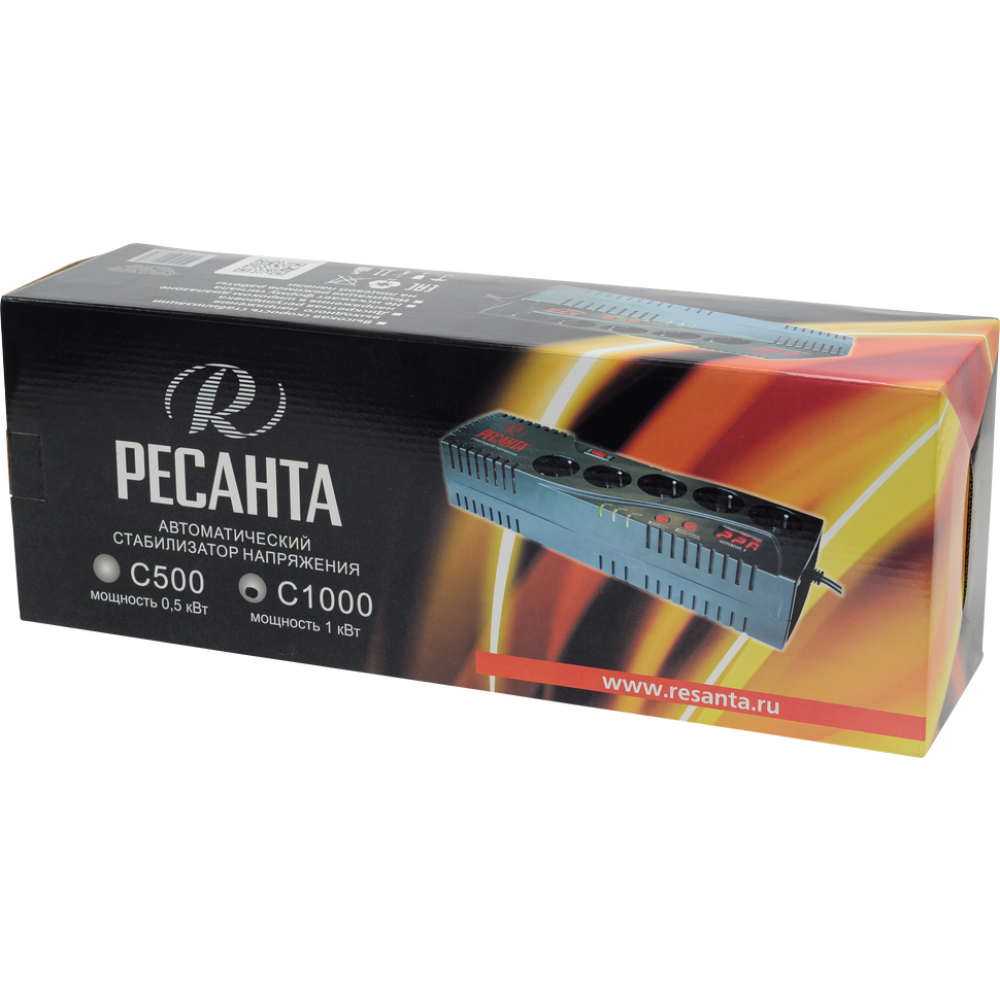 Стабилизатор напряжения Ресанта С1000, однофазный, 900 Вт, 63/6/32