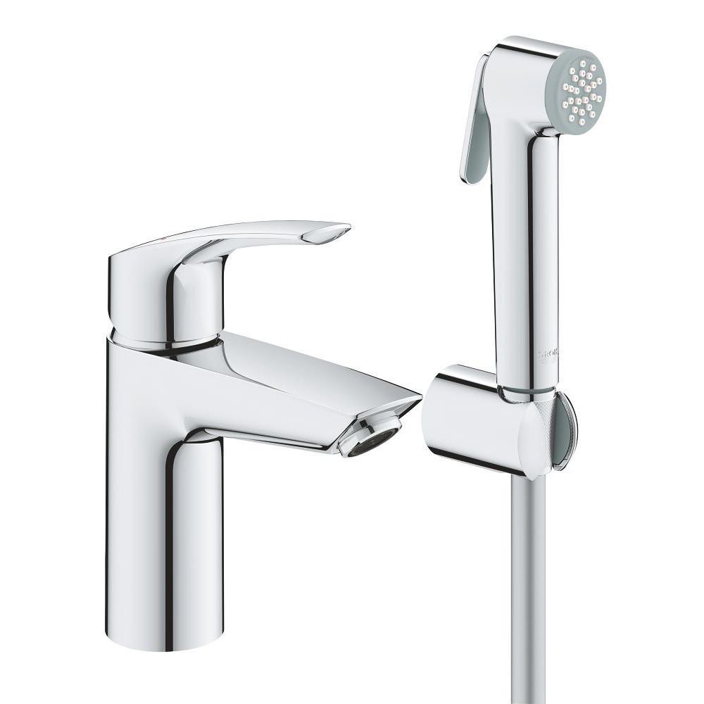 Смеситель для раковины GROHE Eurosmart с гигиеническим душем, S-size, хром (23124003)
