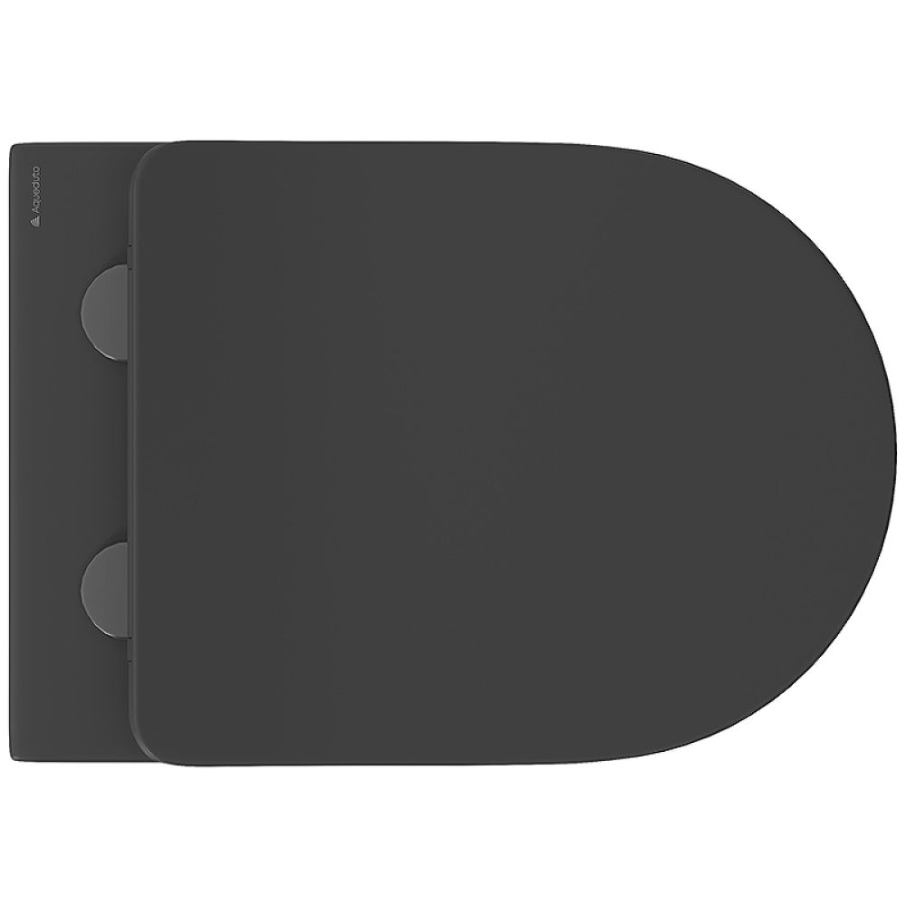 Унитаз подвесной Aqueduto OVO Plus 520*365 безободковый, сиденье с микролифтом, черный матовый (OVOT0240)