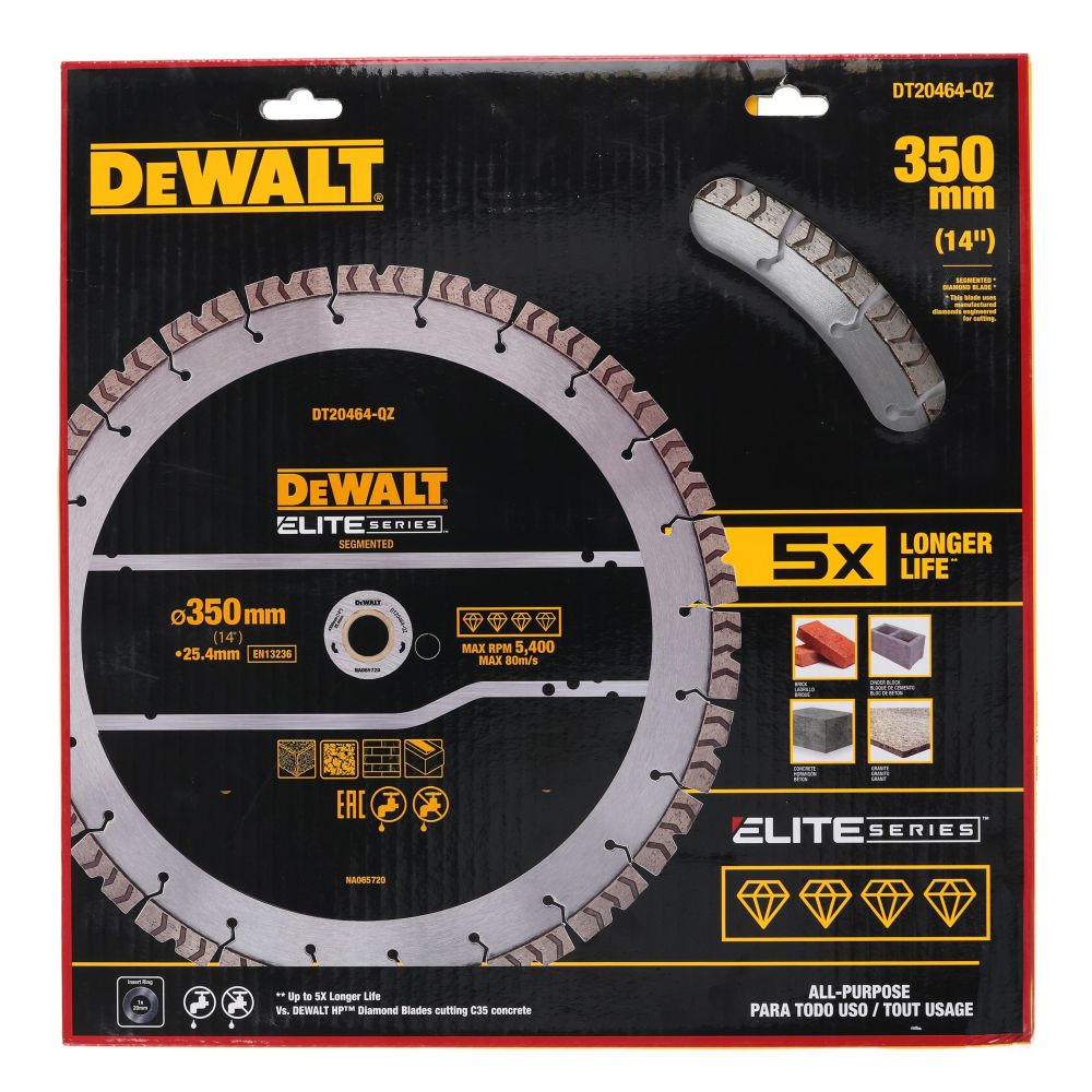 Диск алмазный DEWALT DT20464, по бетону, 350х25.4х1 мм, 1 шт. (DT20464-QZ)