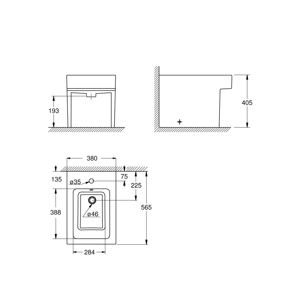 Биде напольное GROHE Cube Ceramic, альпин-белый (3948700H)