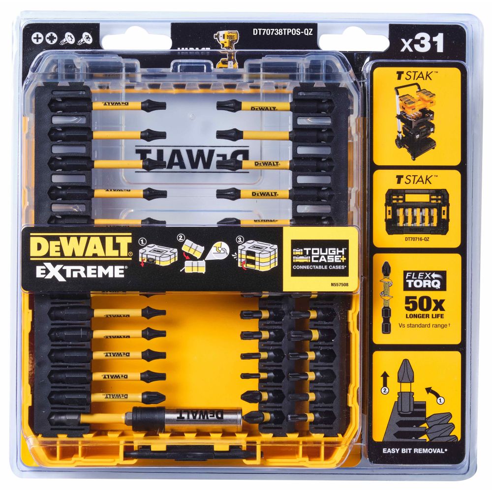 Набор бит DEWALT DT70738TPOS, PH/PZ/Torx, 25/57 мм, 31 шт., в кейсе (DT70738TPOS-QZ)