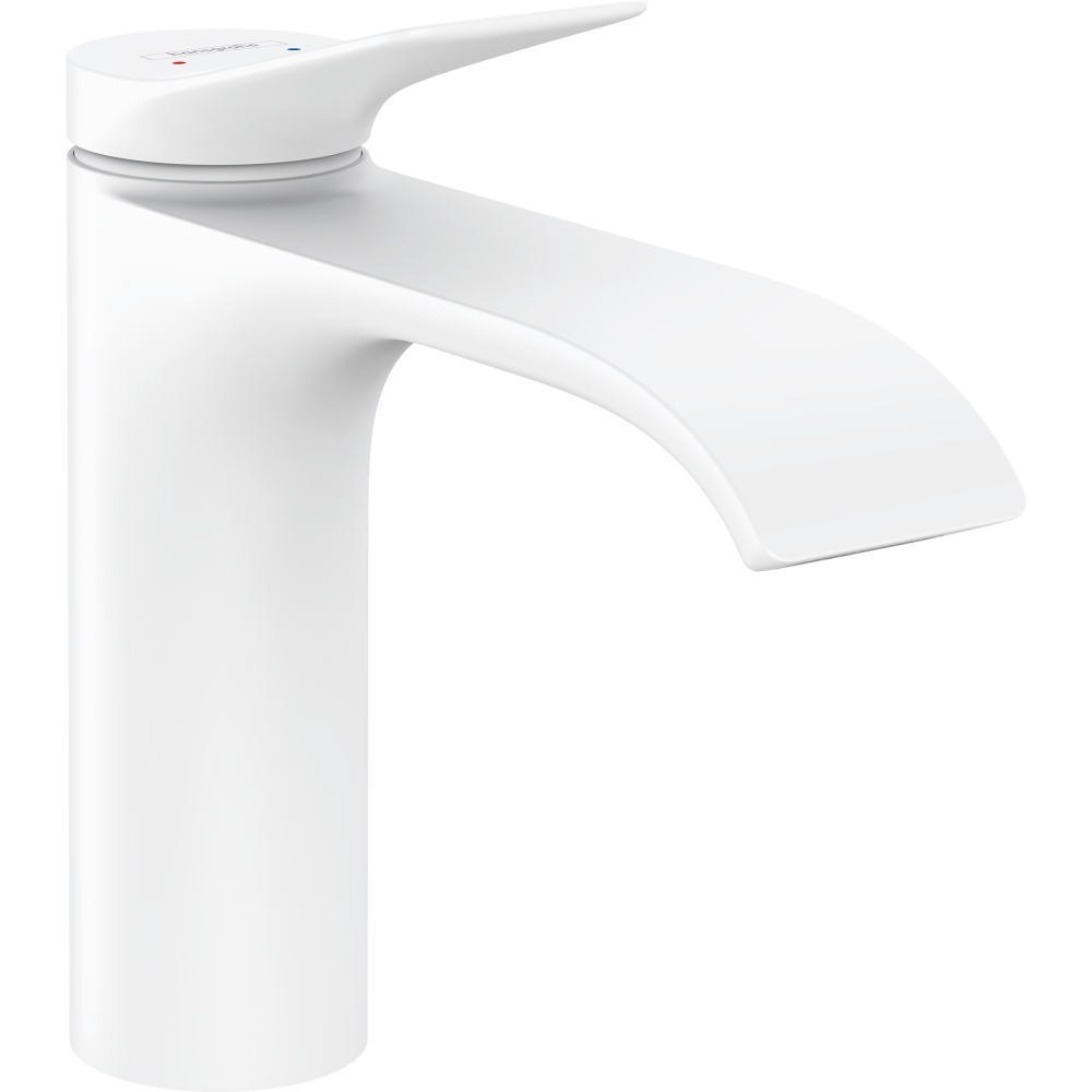 Смеситель для раковины hansgrohe Vivenis 110 со сливным гарнитуром 75020700, матовый белый