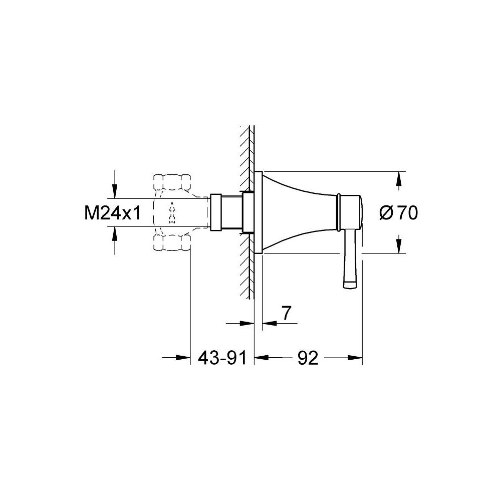 Внешняя часть вентиля GROHE Grandera, хром (19944000)