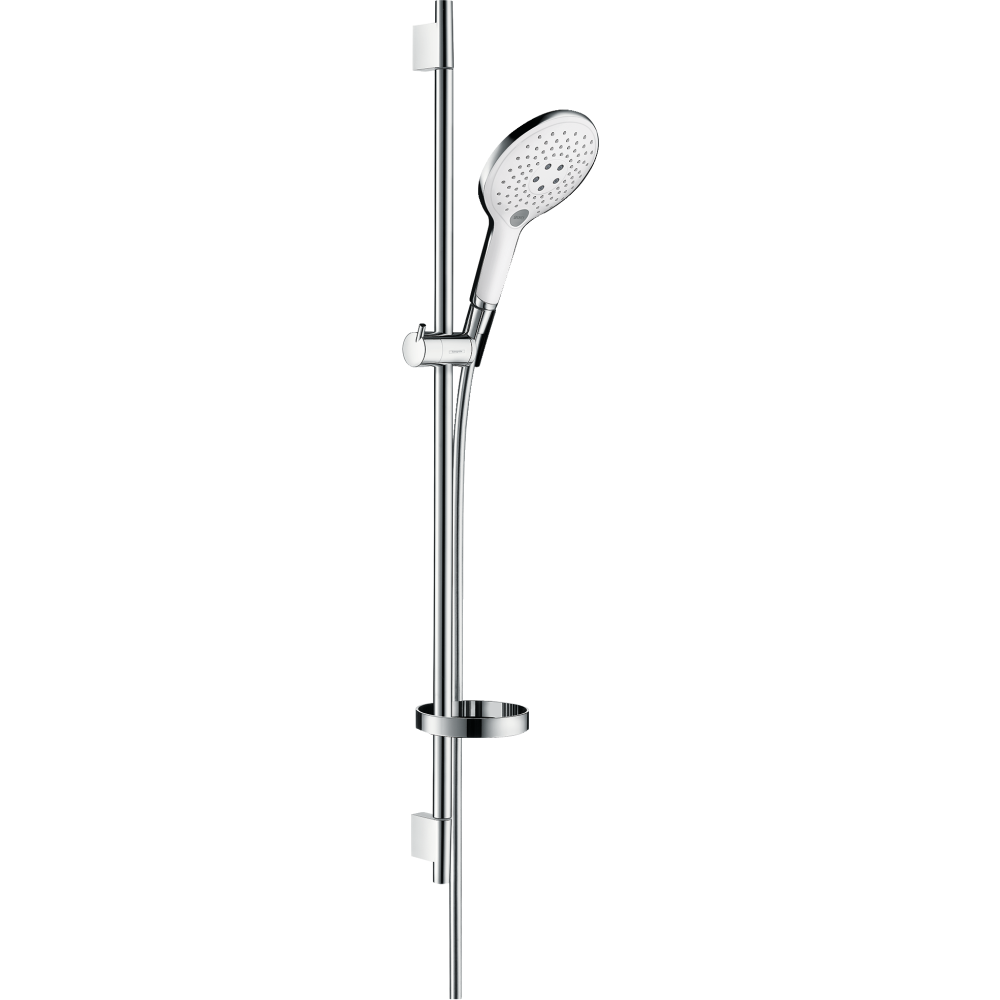 Душевой гарнитур hansgrohe Raindance Select S 150 3jet со штангой 90 см и мыльницей 27803400, белый/хром