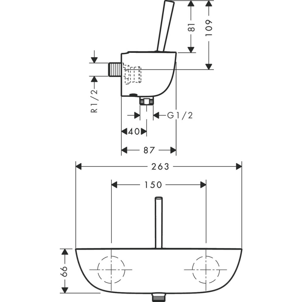 Смеситель для душа hansgrohe PuraVida внешнего монтажа 15672400, белый/хром