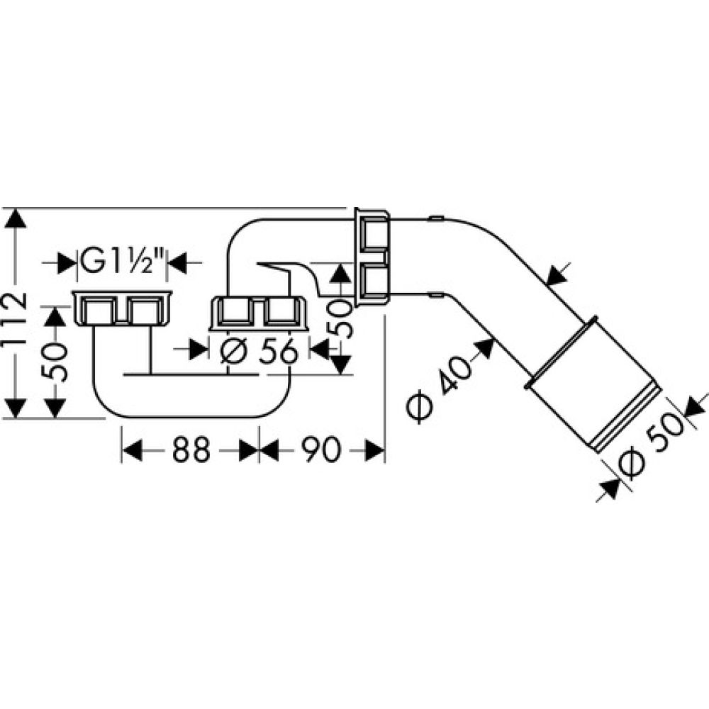 Сифон для ванны hansgrohe 56373000, хром