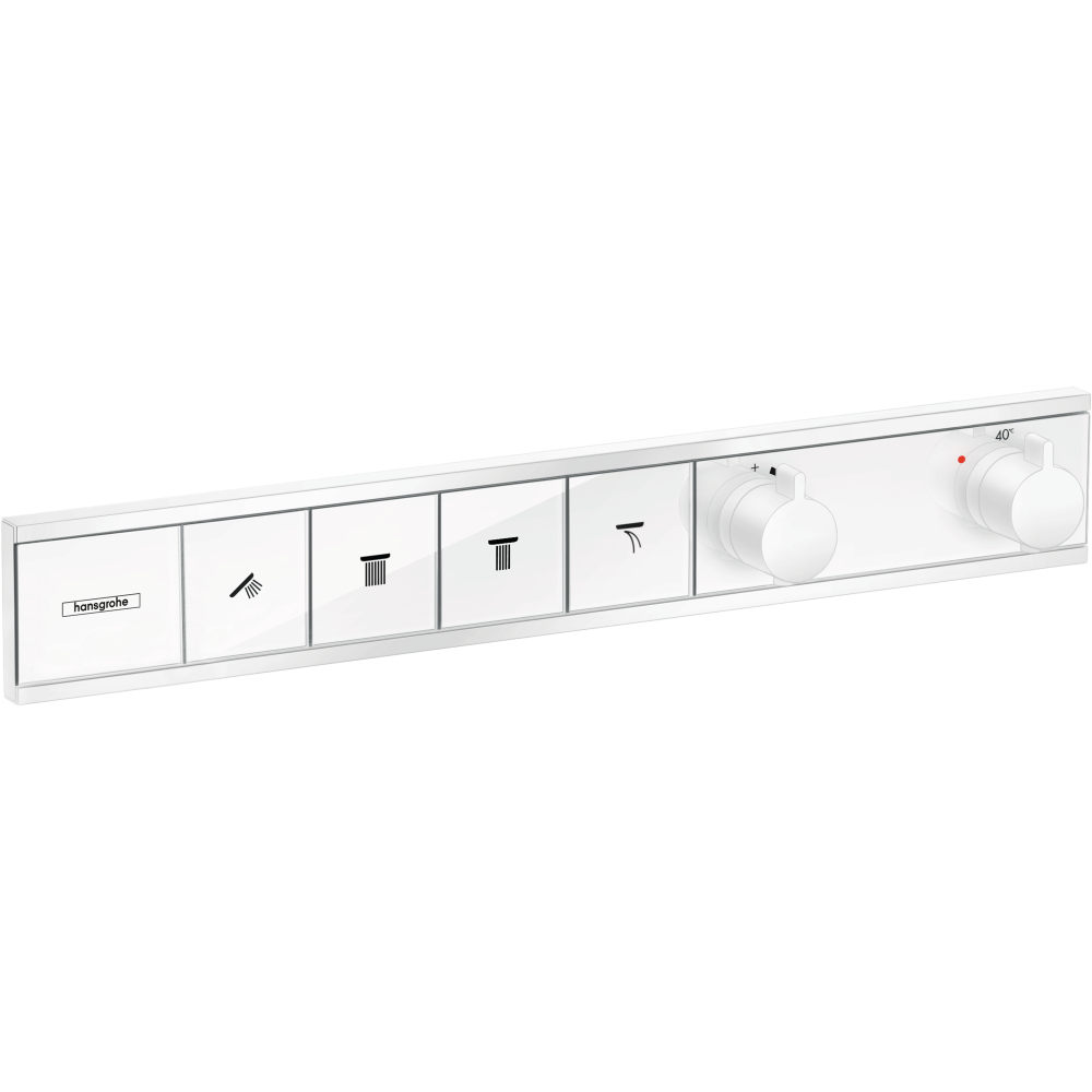 Внешняя часть термостата для душа hansgrohe RainSelect скрытого монтажа на 4 потребителя 15382700, матовый белый