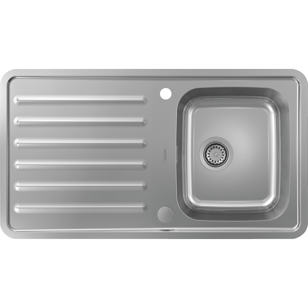 Кухонная мойка hansgrohe S41 S4113-F340 врезная с левым крылом 43337800, нержавеющая сталь