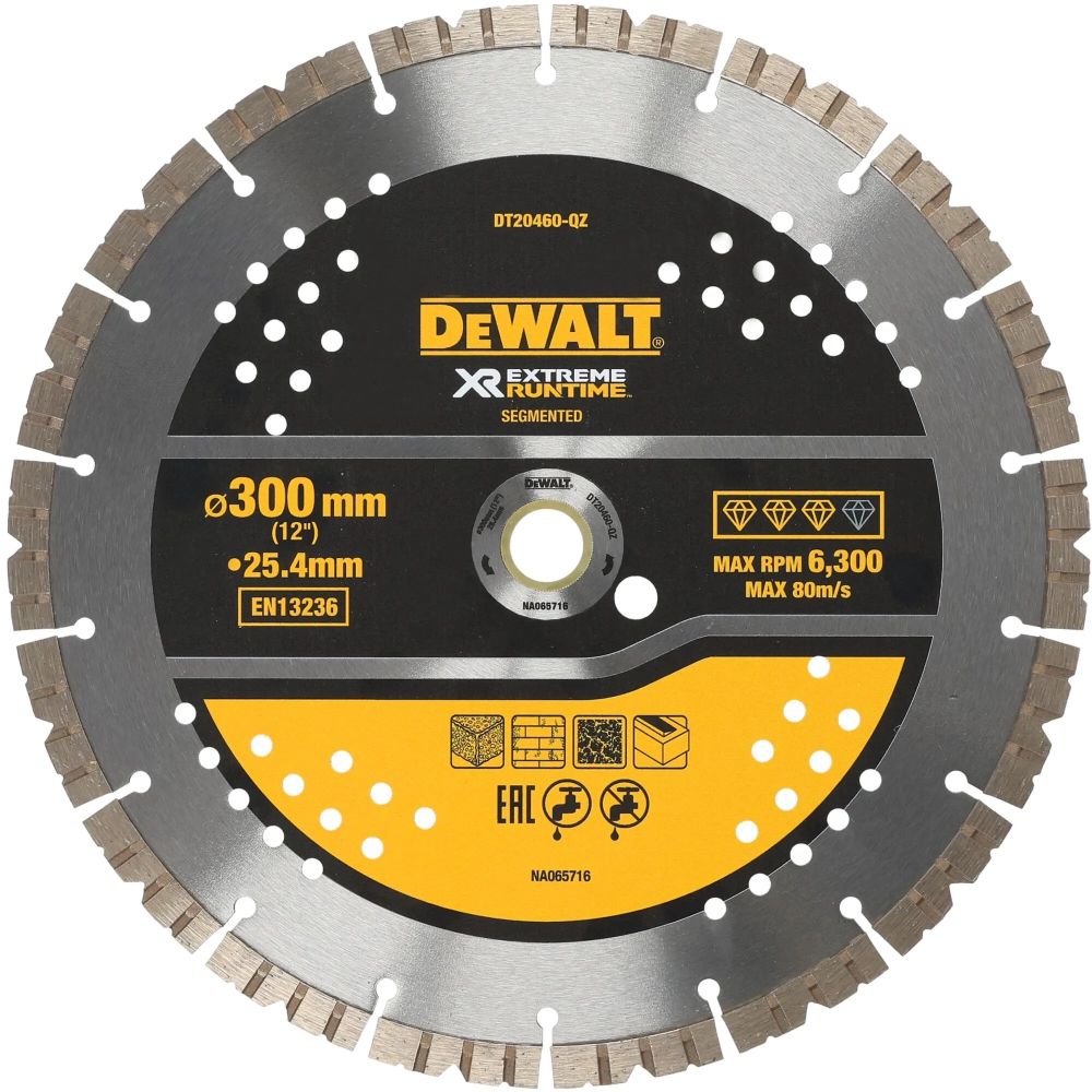 Диск алмазный DEWALT DT20460, по бетону, 300х25.4х1 мм, 1 шт. (DT20460-QZ)