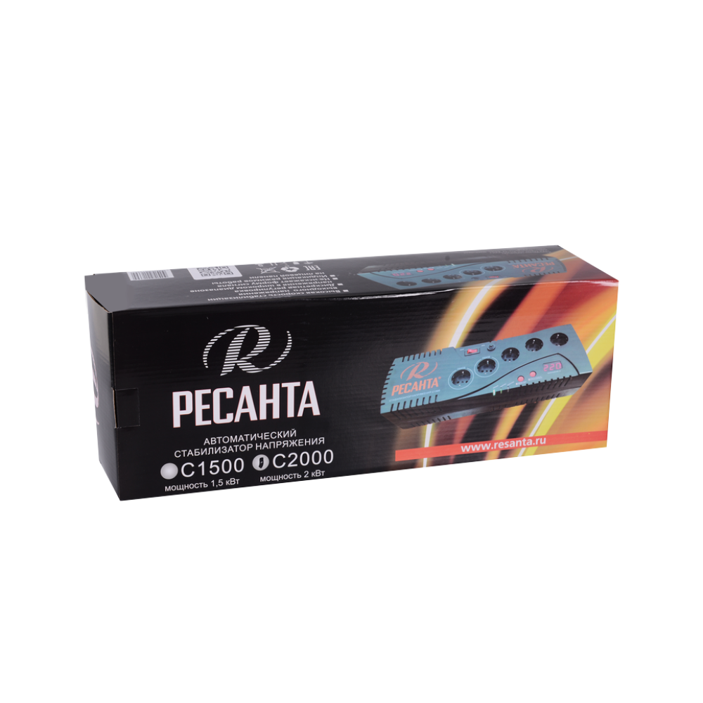 Стабилизатор напряжения Ресанта С2000, однофазный, 1950 Вт, 63/6/34