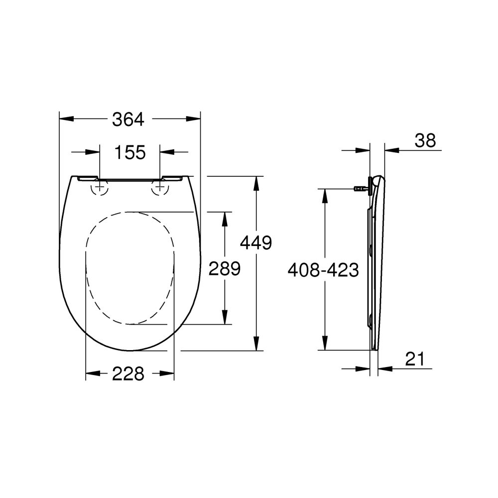 Сиденье для унитаза GROHE Bau Ceramic, с микролифтом, альпин-белый (39923000)