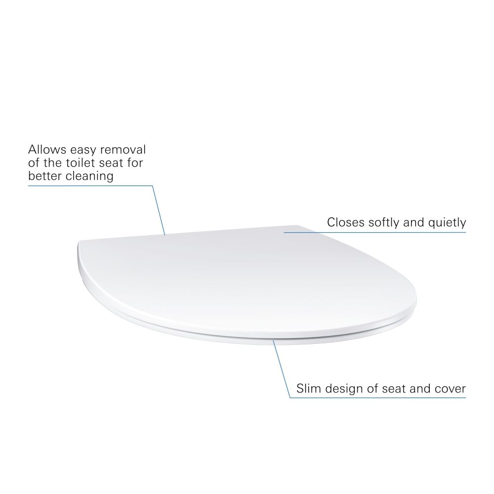 Сиденье для унитаза GROHE Bau Ceramic, с микролифтом, альпин-белый (39923000)