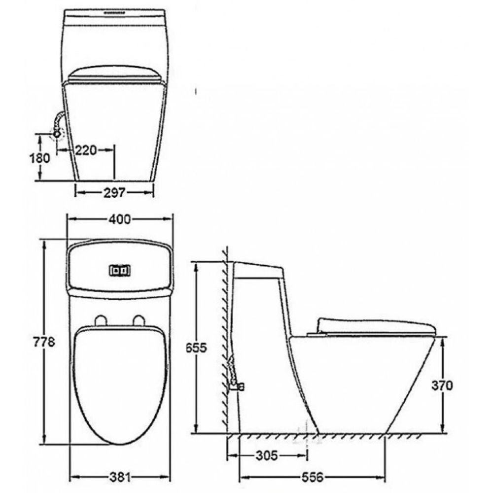 Унитаз напольный безободковый GROHE Projectline с бачком и сиденьем c микролифтом, альпин-белый (39316000)