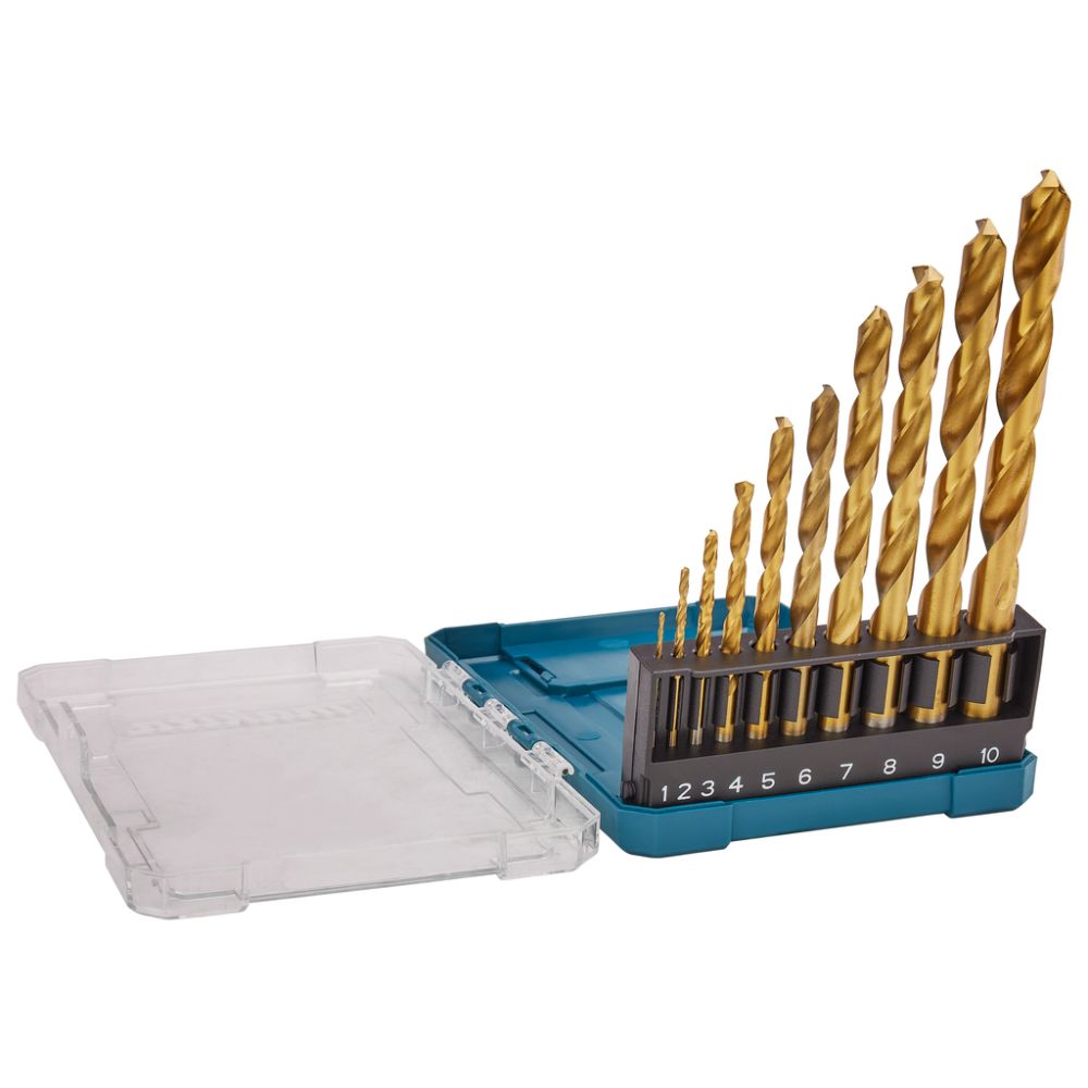 Набор сверл Makita по металлу HSS-TiN Economy, 10 шт. (1-10 мм) , D-72849