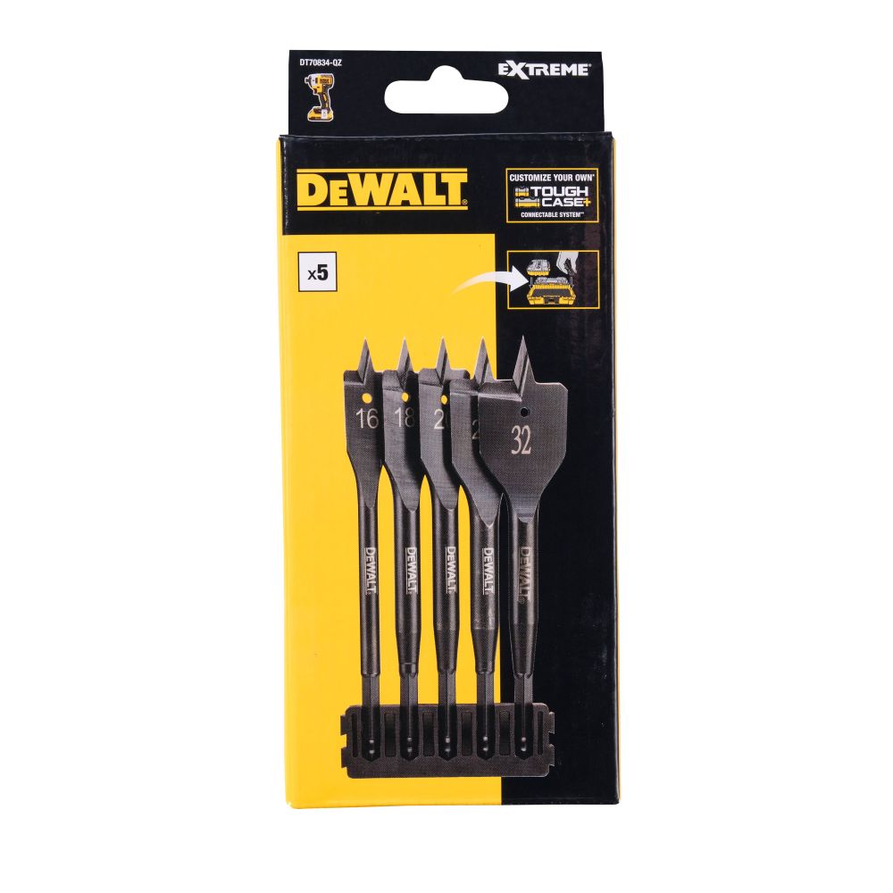 Набор перьевых сверл по дереву DEWALT DT70834, 16-32 мм, 5 шт. (DT70834-QZ)