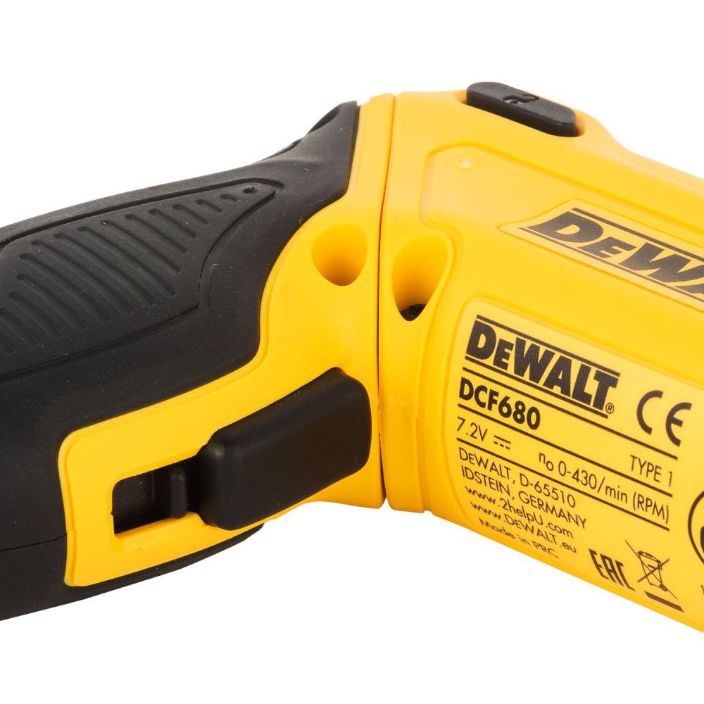 Аккумуляторная отвертка DEWALT DCF680G2, 7.2 В, 430 об/мин, с 2 АКБ 1 Ач и ЗУ, в кейсе (DCF680G2-QW)