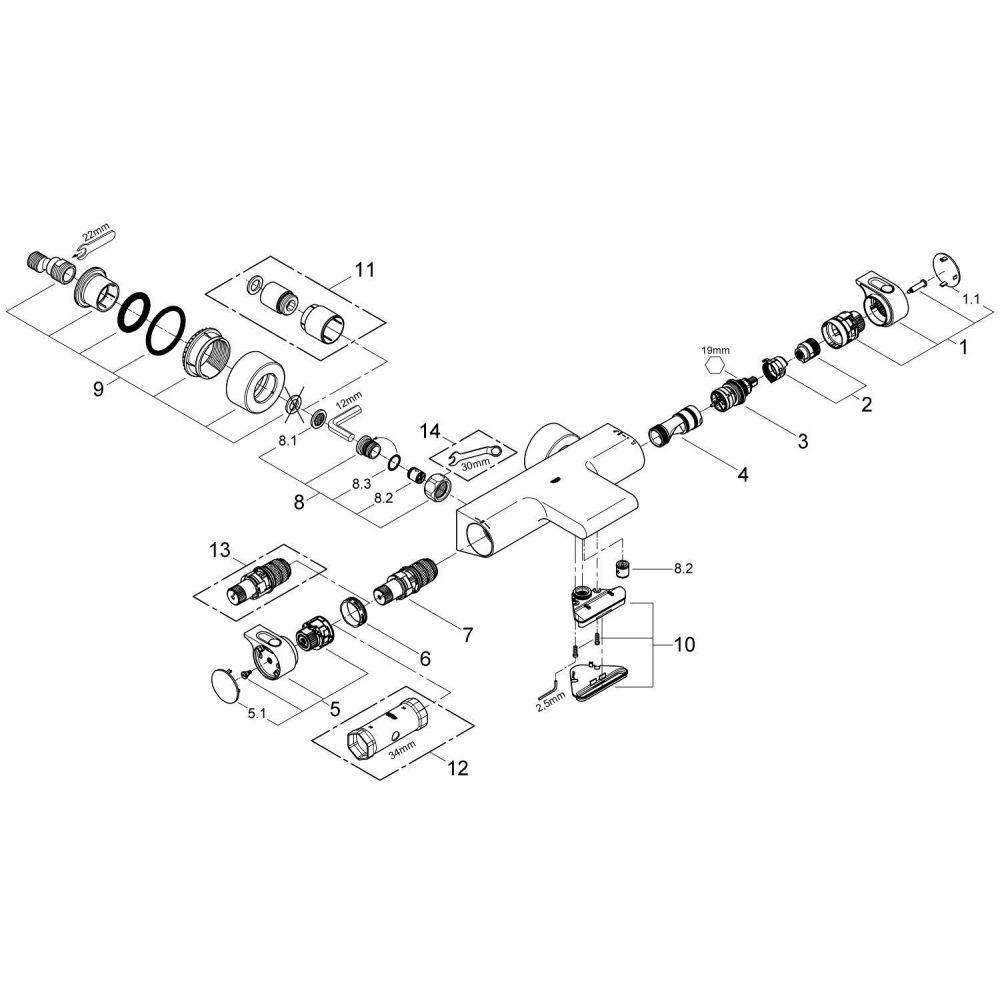 Термостат для ванны GROHE Grohtherm 2000, хром (34174001)