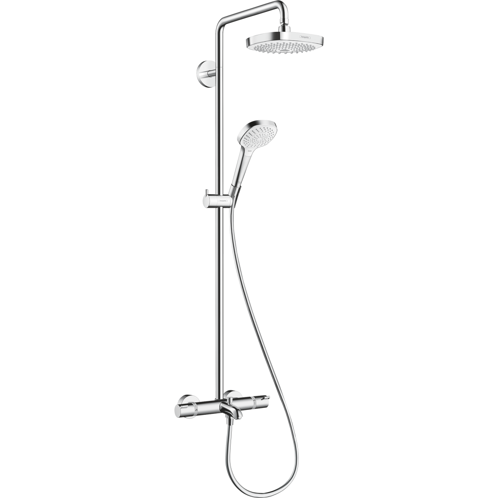 Душевая система hansgrohe Croma Select E 180 2jet с термостатом для ванны 27352400, белый/хром