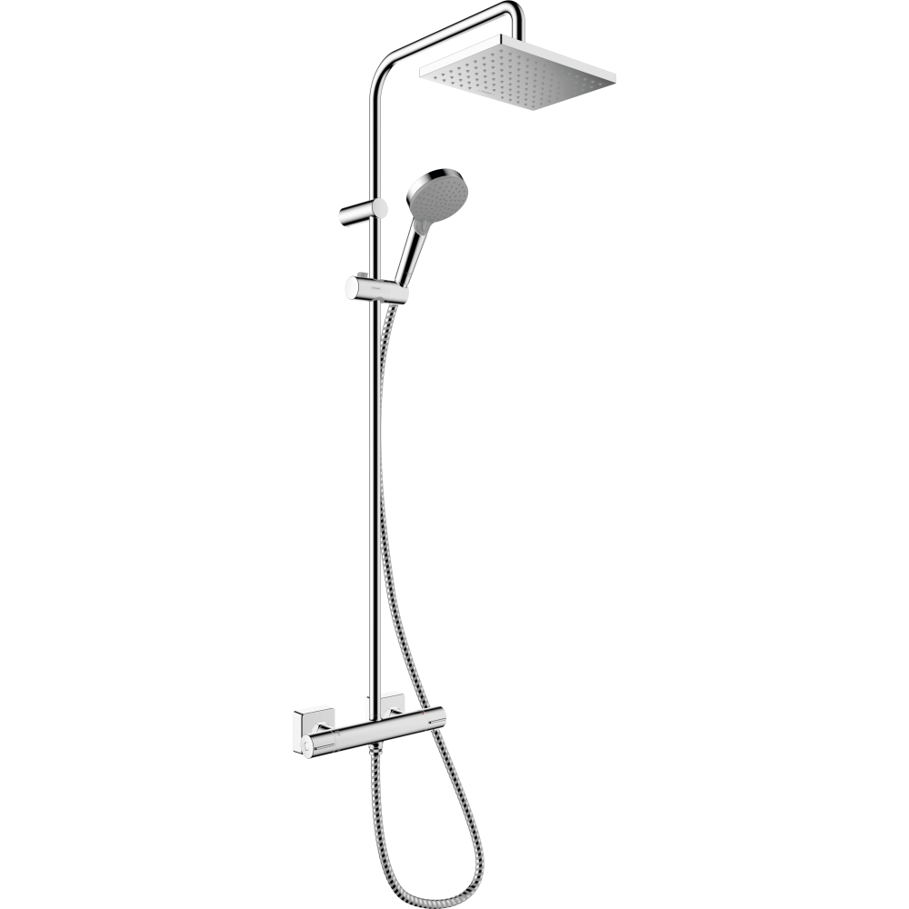 Душевая система hansgrohe Vernis Shape 230 1jet EcoSmart с термостатом 26097000, хром