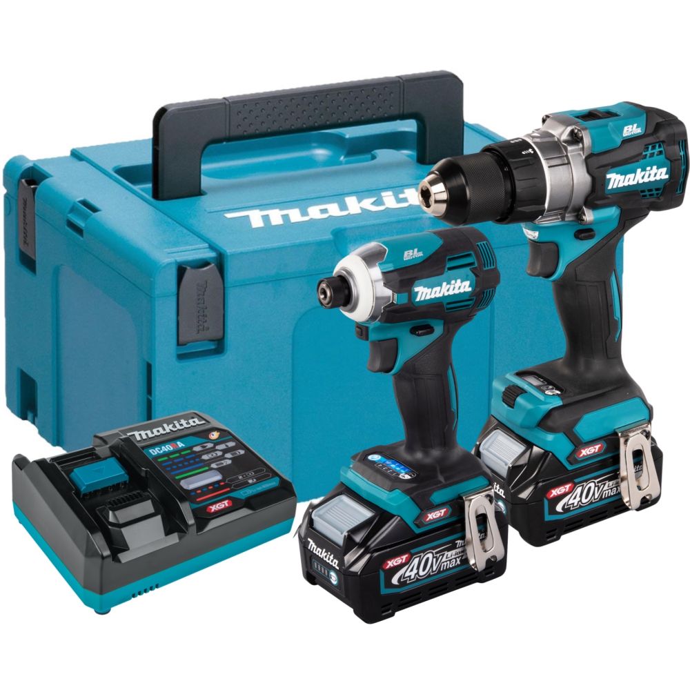 Аккумуляторный набор Makita, 40 В: дрель-шуруповерт DF001 + шуруповерт TD001, с АКБ 2.5 Ач и ЗУ, в кейсе MakPac