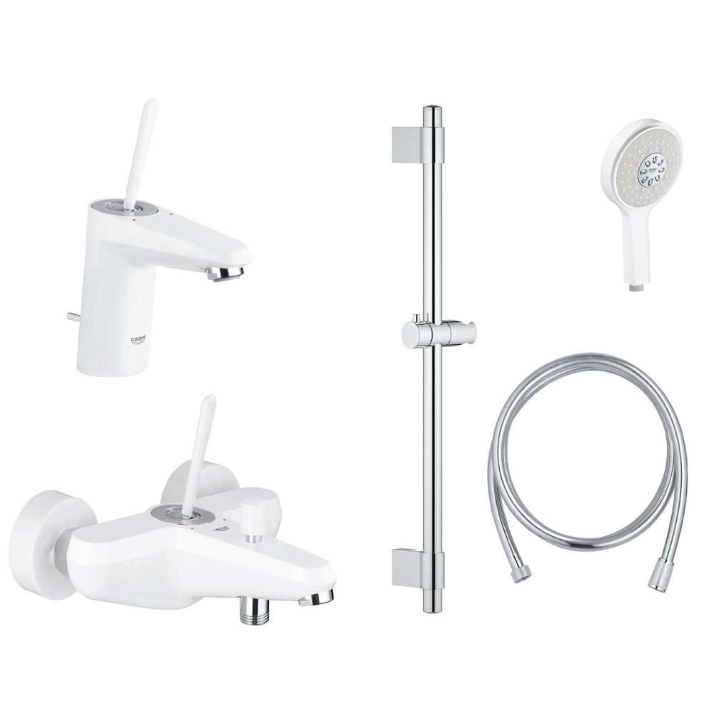 Готовый комплект для ванной комнаты GROHE Eurodisc Joy, белая луна (NB0023)