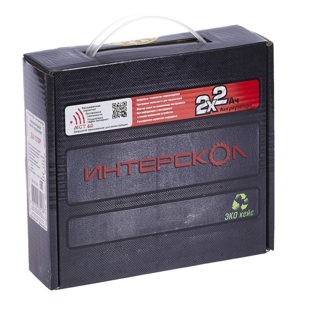 Аккумуляторная дрель-шуруповерт ИНТЕРСКОЛ ДА-12ЭР 28 ПРОМО, 12 В, 1400 об/мин, с 2 АКБ 2 Ач и ЗУ (434.2.2.20)