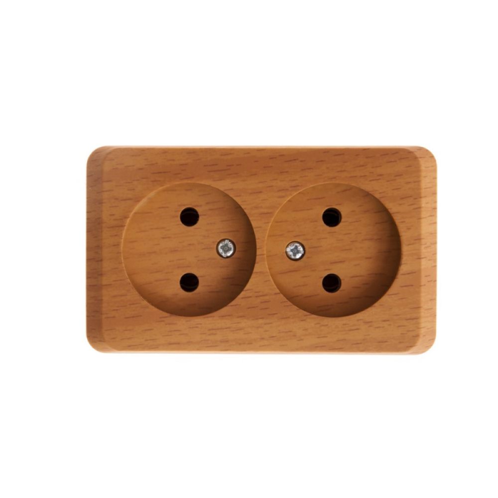 Розетка двойная без заземления 16А Systeme Electric (Schneider Electric) Etude, бук PA16-005T