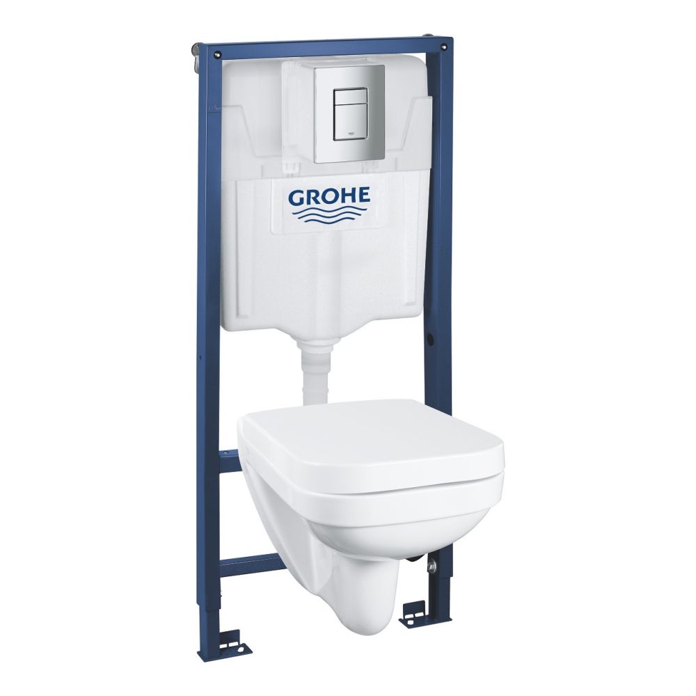Комплект инсталляции GROHE Solido 4 в 1 с подвесным унитазом и сиденьем (39552000)