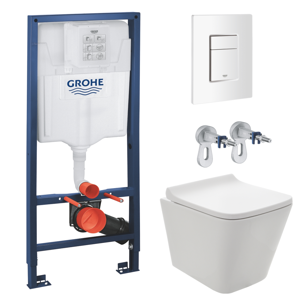 Комплект инсталляции GROHE 38772SH0 с унитазом Aquatek МИЯ и сиденьем с микролифтом (NW0160/S)