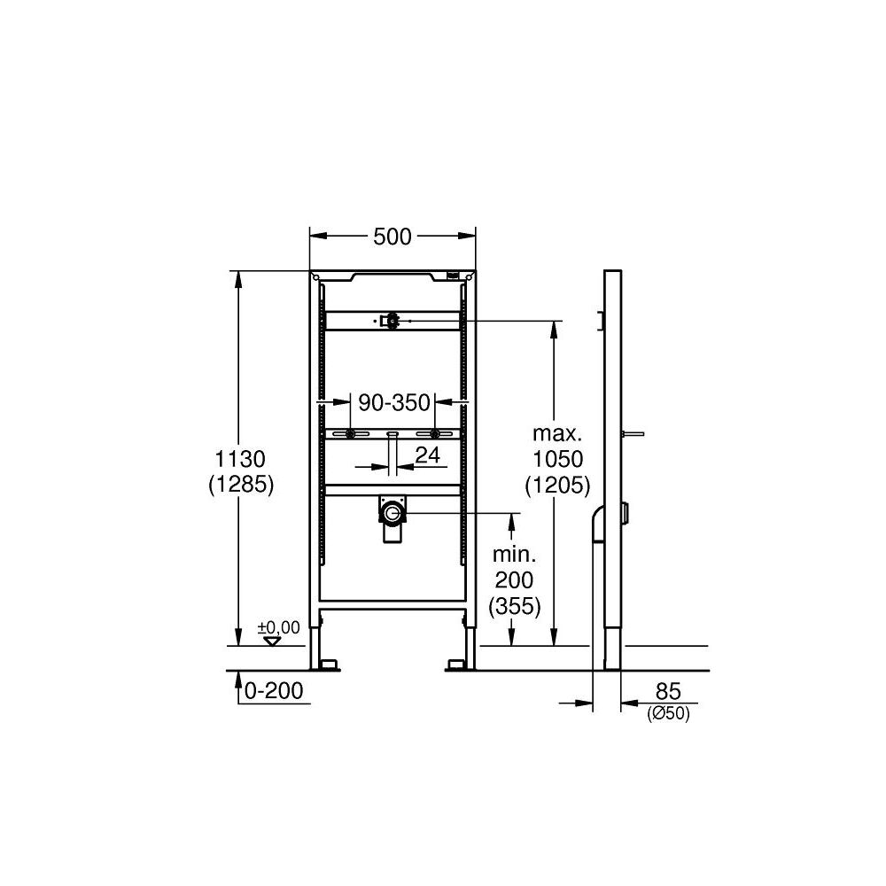Система инсталляции для писсуара GROHE Rapid SL (38517001)