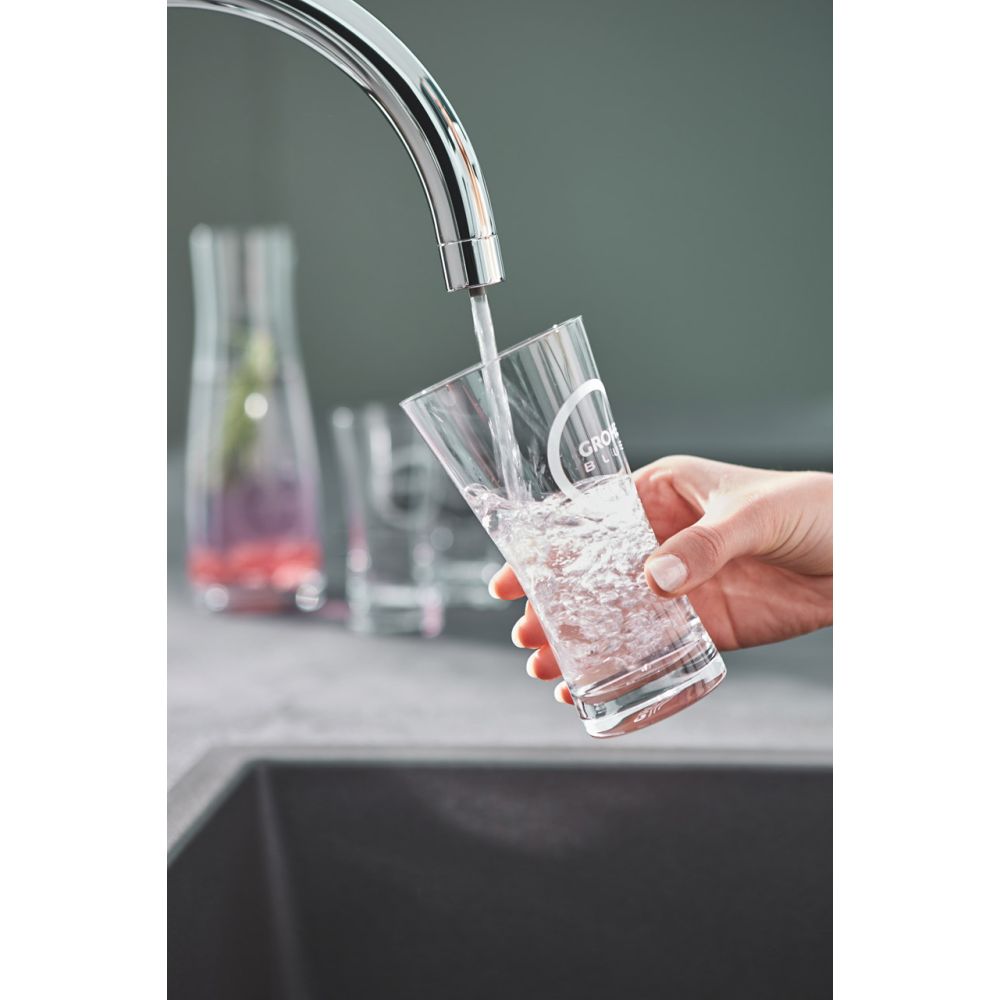 Смеситель для кухонной мойки GROHE Blue Pure с функцией фильтрации, без фильтра в комплекте, хром (33251000)