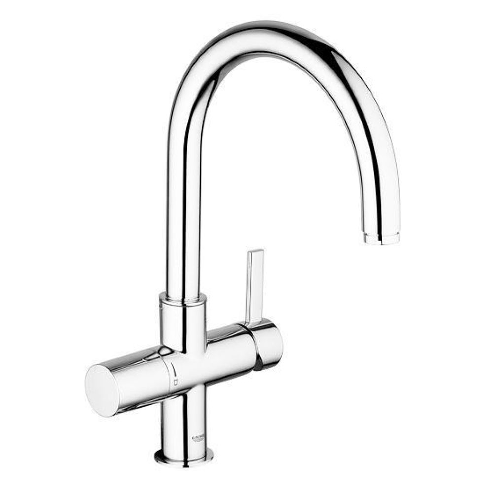 Смеситель для кухонной мойки GROHE Blue Pure с функцией фильтрации, без фильтра в комплекте, хром (33251000)
